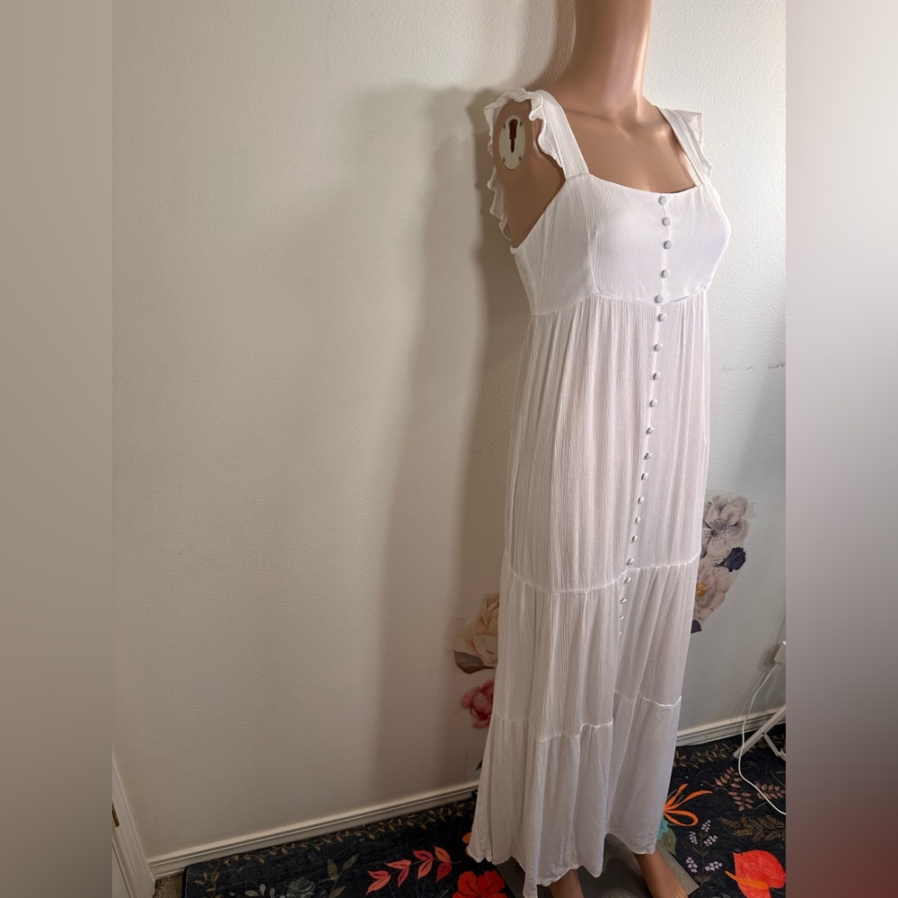 New BB Dakota by steve madden Ready or Yacht dress in white flowy summer maxi - Picture 5 of 7